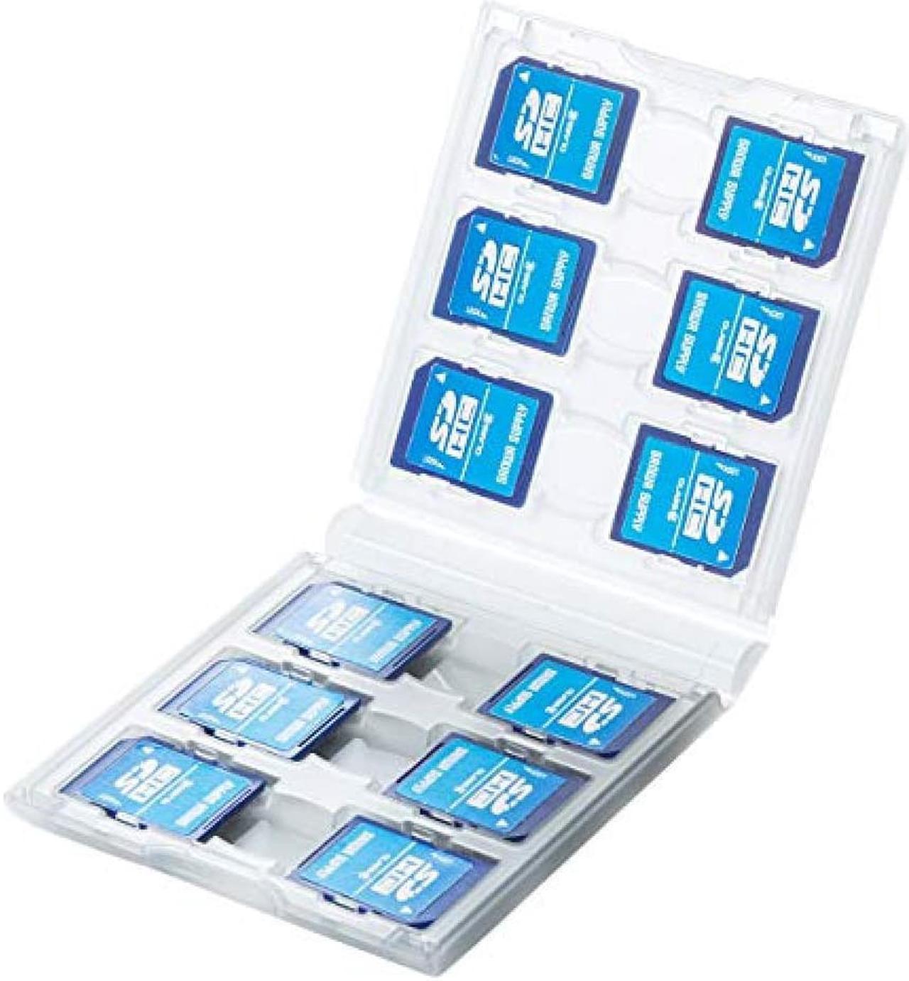 Sanwa Supply SD Card Case, Holds 12 Cards, Clear FC-MMC26CL