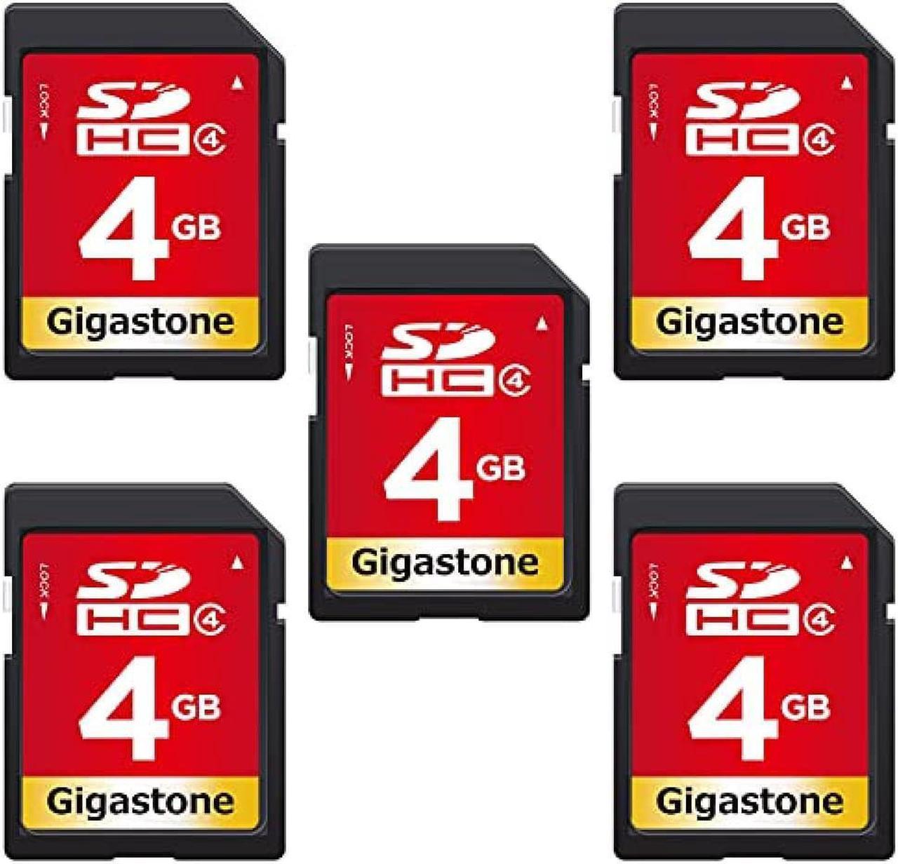 Gigastone 4GB SD card set of 5 UHS-I Class4 SDHC Read speed 80MB / sec Full HD video High-speed recording