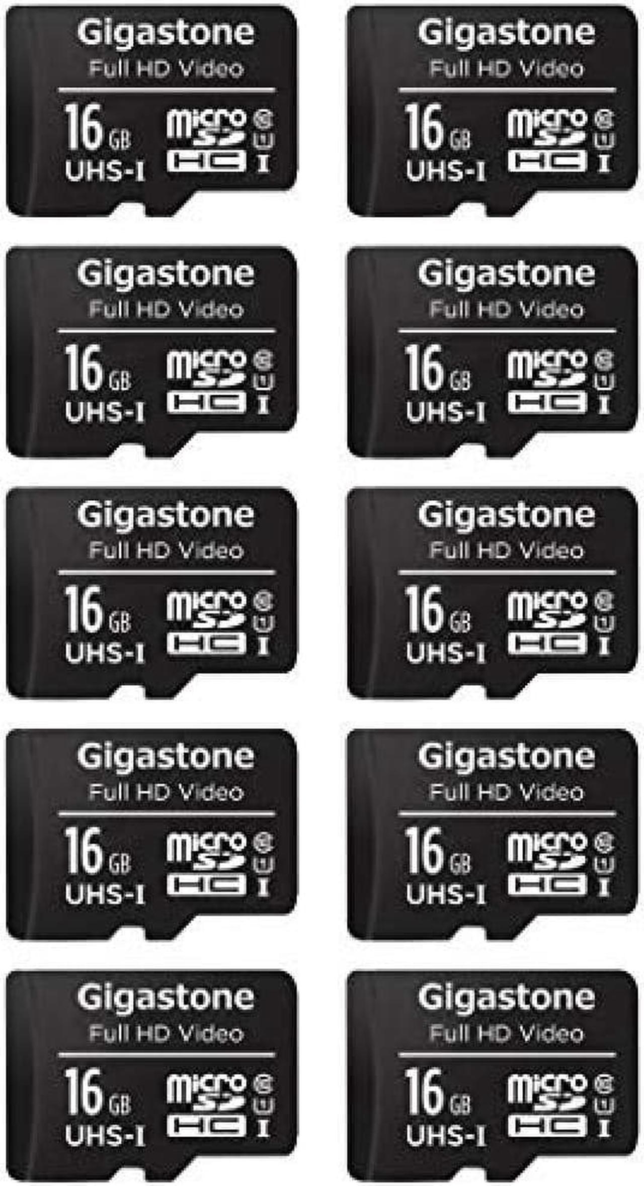 Gigastone Micro SD Card 16GB Micro SD Card 10 pieces with SD adapter With mini storage case With card reader SDHC U1 90MB / S High-speed memory card Class 10 UHS-I Full HD video