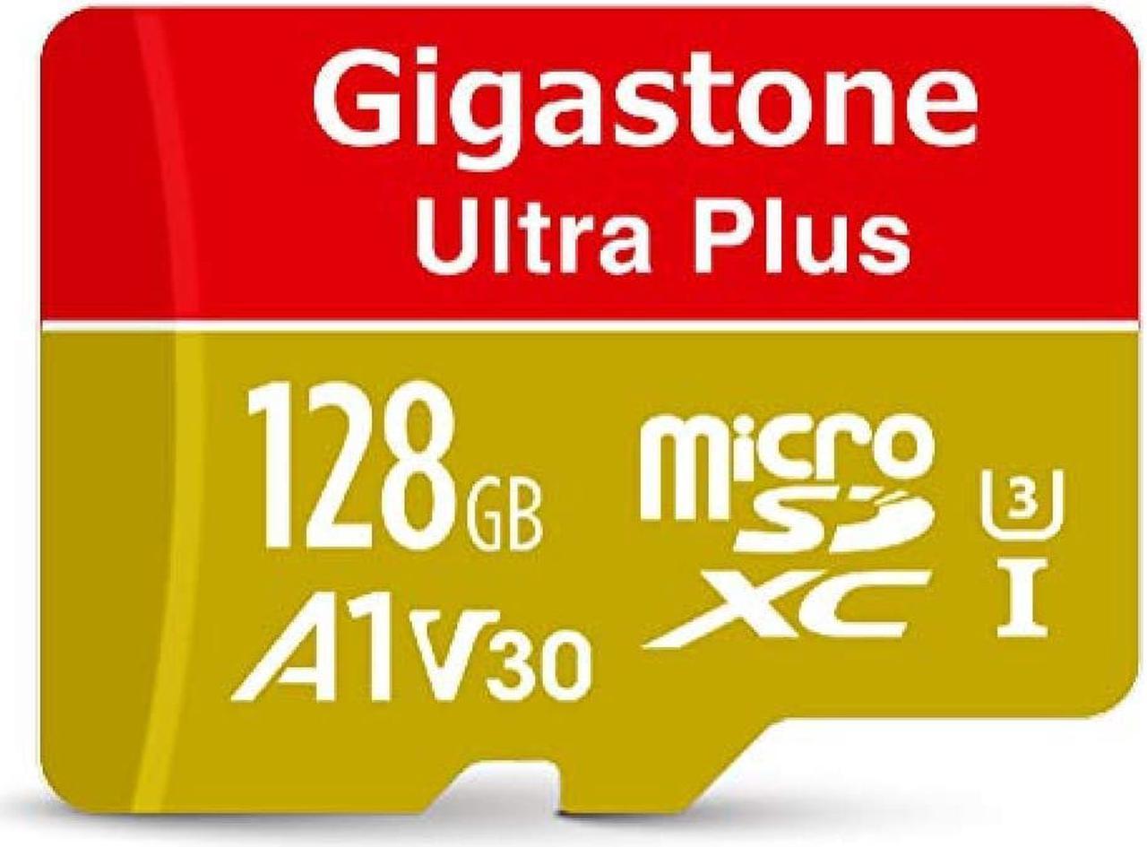 Gigastone Micro SD Card 128GB Micro SD Card A1 V30 UHD 4K Video Recording High Speed 4K Game Nintendo Switch Operation Confirmed 100MB / S Micro SDXC UHS-I U3 C10 Class 10 Memory Card with SD Conversi