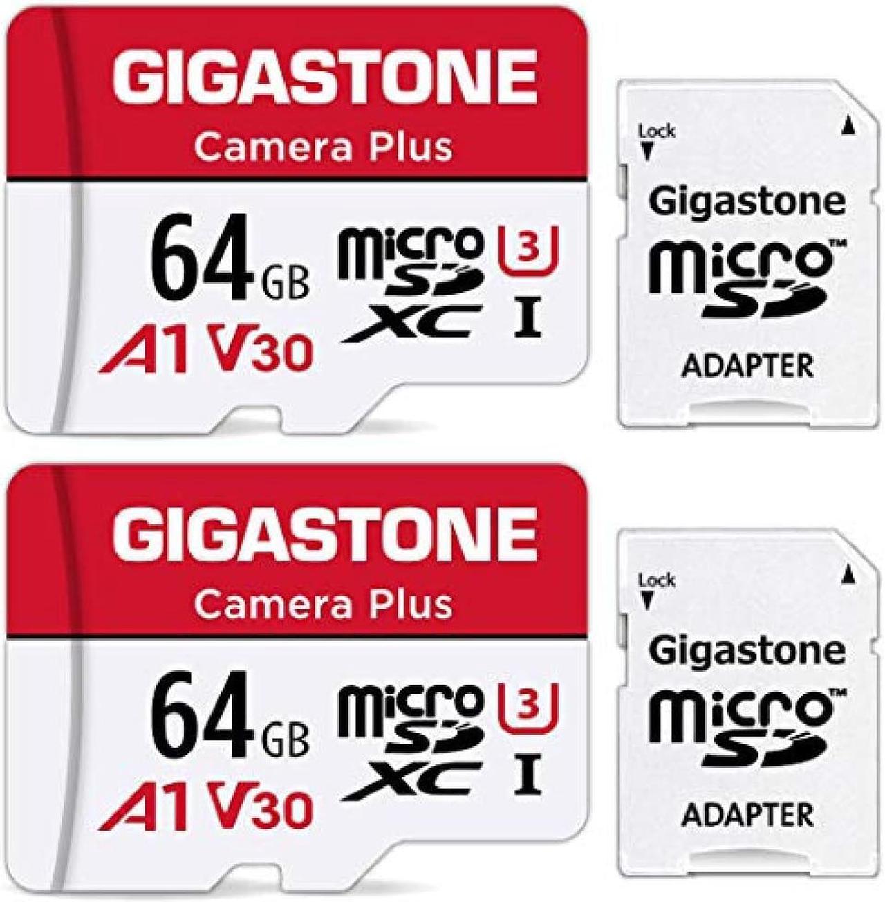 Gigastone Micro SD Card 64GB Micro SD Card Full HD 2Pack 2 Pieces Set 2 With SD Adapter 2 With Mini Storage Case w / adapter and case SDXC U1 C10 90MB / S High Speed Memory Card Class 10 UHS-I Full HD