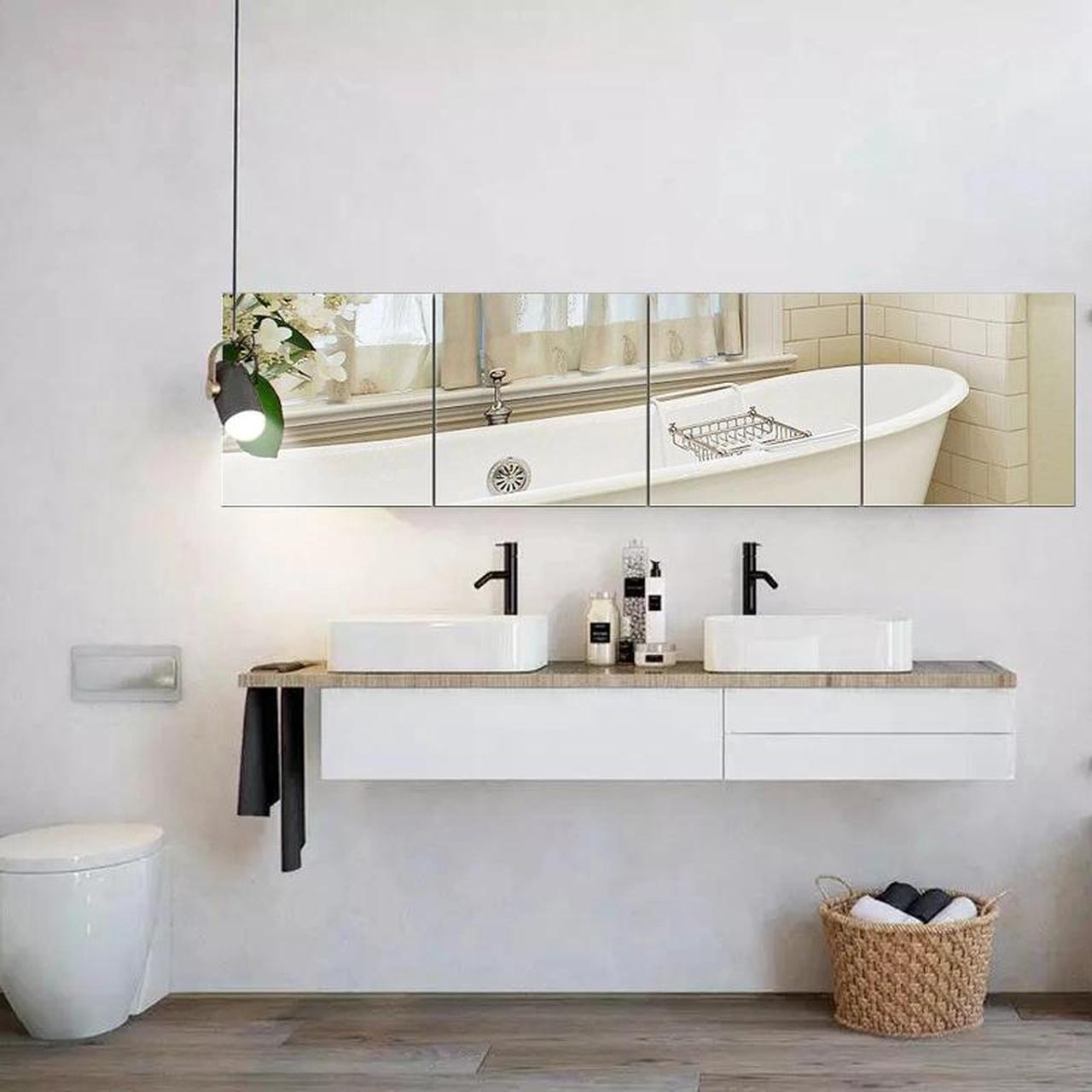 Alt view image 2 of 6 - Wall Mirrors Flexible Real Glass Flat Frameless