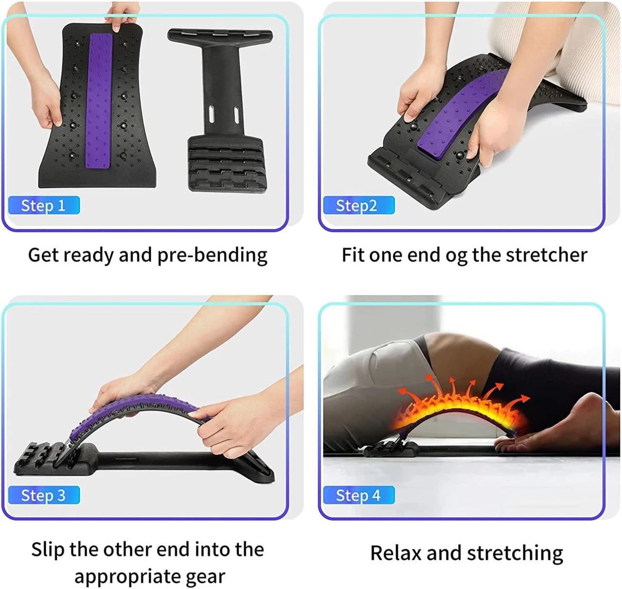 Alt view image 2 of 6 - Back Stretcher, Adjustable Multi-Level Spine Deck,Arched Waist Back Stretching Device, Lower and Upper Lumber Massager Pain Relief for Men Women with Herniated Disc Scoliosis Sciatica