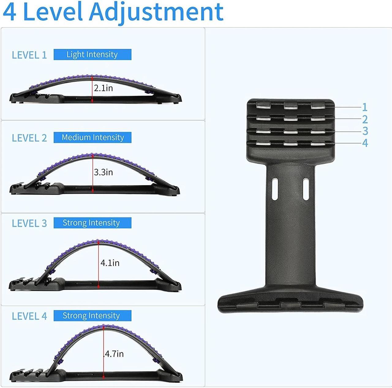 Alt view image 4 of 6 - Back Stretcher, Adjustable Multi-Level Spine Deck,Arched Waist Back Stretching Device, Lower and Upper Lumber Massager Pain Relief for Men Women with Herniated Disc Scoliosis Sciatica