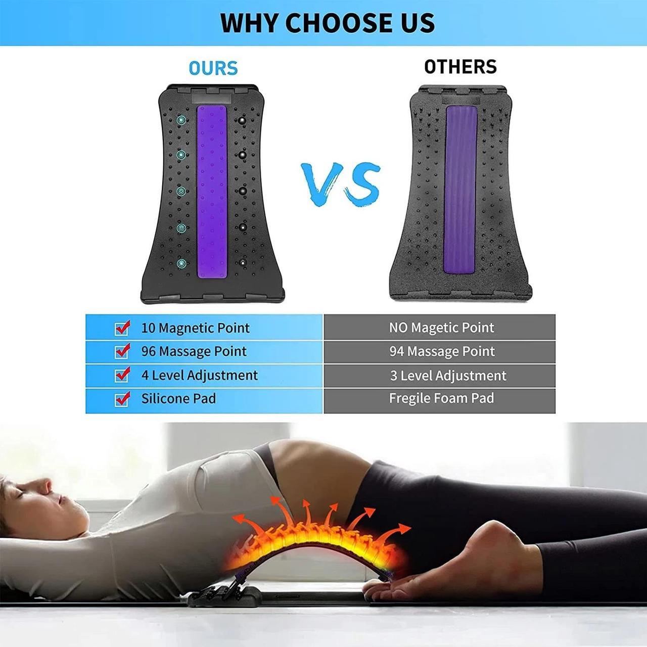 Alt view image 6 of 6 - Back Stretcher, Adjustable Multi-Level Spine Deck,Arched Waist Back Stretching Device, Lower and Upper Lumber Massager Pain Relief for Men Women with Herniated Disc Scoliosis Sciatica