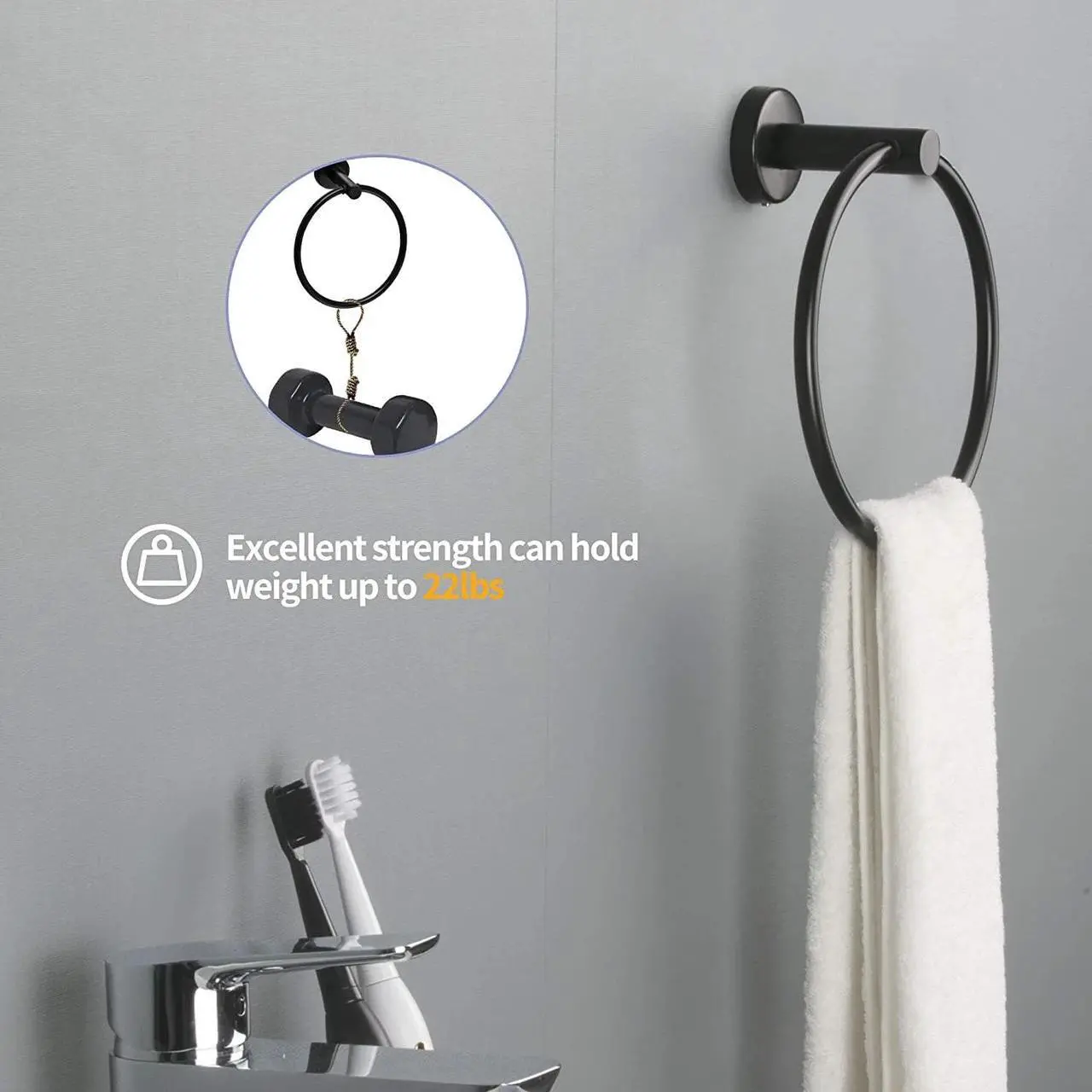 Main image of 6 Piece Bathroom Towel Rack Set Wall Mount