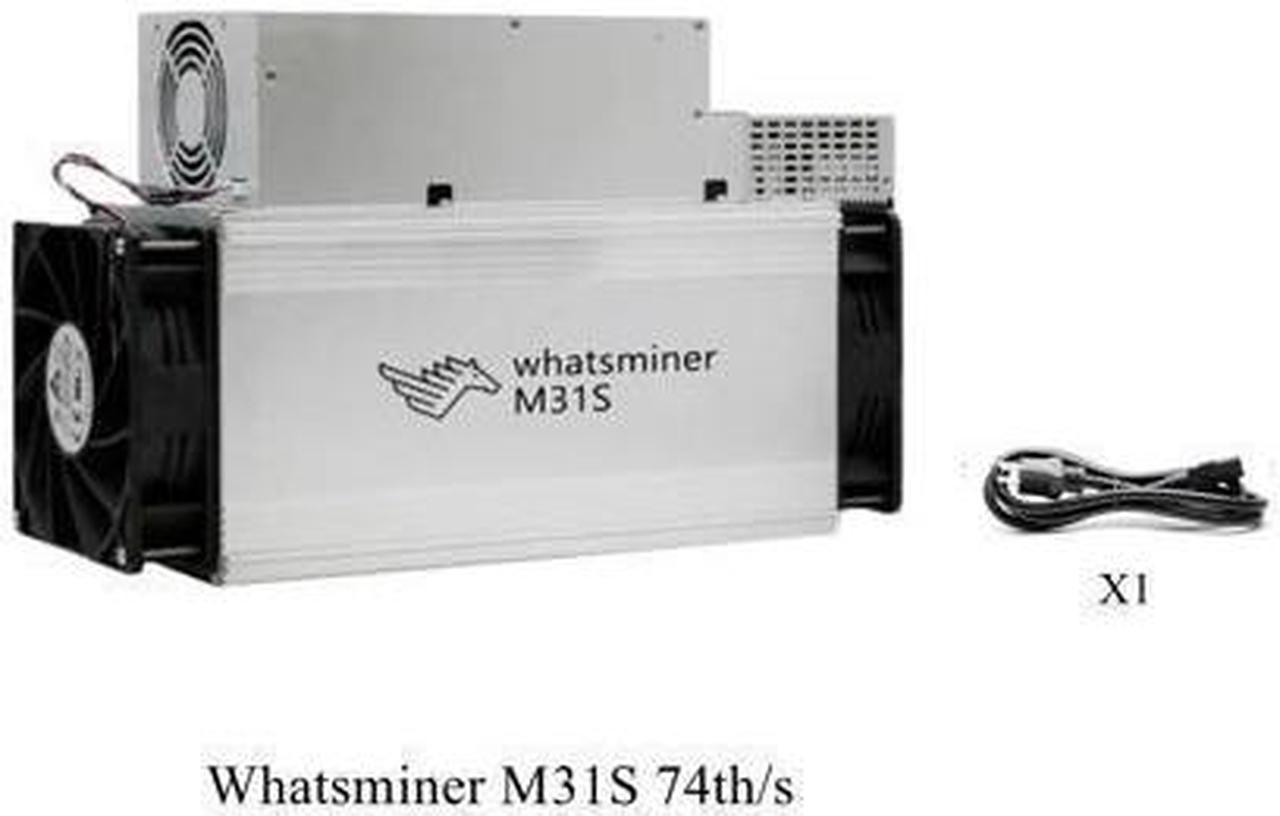 Microbt Whatsminer M31S 74th/s Btc Bitcoin Miner M31s Whatsminer 3135W PSU Inlcuded