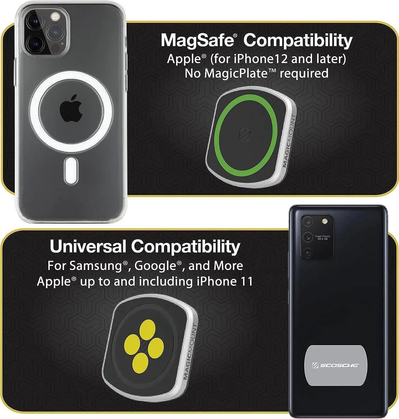 Alt view image 5 of 5 - MP2FM-XCES0 MagicMount Pro2 Universal Flush Magnetic Cell Phone Car Mount Kit Compatible with MagSafe iPhones Galaxy Pixel & All Smartphones