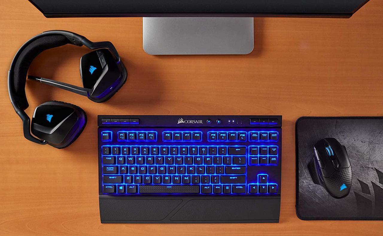 Alt view image 17 of 20 - Corsair K63 Wireless Mechanical Gaming Keyboard, backlit Blue LED, Cherry MX Red - Quiet & Linear