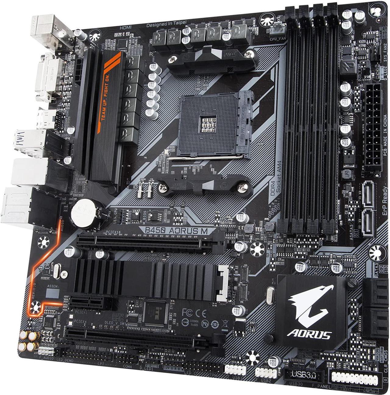 Alt view image 14 of 15 - GIGABYTE Motherboard B450 AORUS M AM4 AMD B450 SATA 6Gb/s USB 3.0 HDMI Micro ATX AMD Motherboard