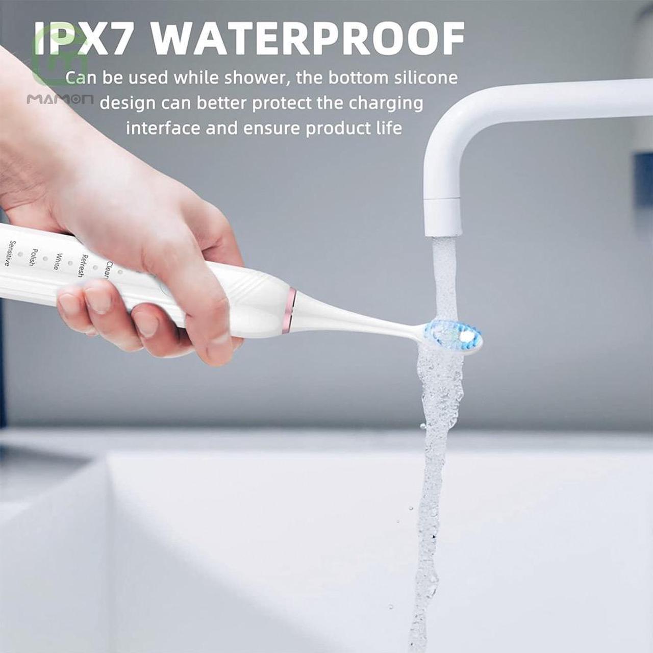 Alt view image 6 of 7 - MAMONCARE Electric Toothbrushes for Adults, 6 Brush Heads Electric Toothbrush with 43000 VPM Deep Clean 5 Modes, Rechargeable Toothbrushes Fast Charge 4 Hours Last 90 Days
