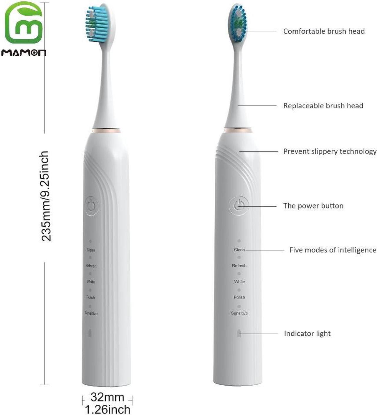 Alt view image 7 of 7 - MAMONCARE Electric Toothbrushes for Adults, 6 Brush Heads Electric Toothbrush with 43000 VPM Deep Clean 5 Modes, Rechargeable Toothbrushes Fast Charge 4 Hours Last 90 Days