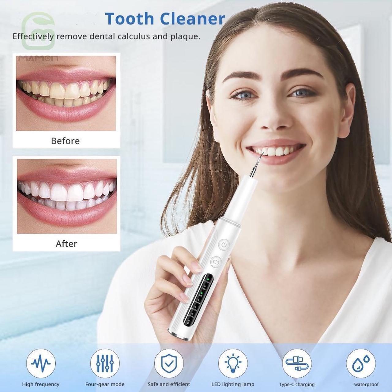 Alt view image 2 of 7 - MAMONCARE Plaque Remover for Teeth,Teeth Cleaning Kit with tooth Cleaner and Dental Tools, Dental Picks Rechargeable Plaque Blaster with shadowless LED, Tartar Remover, 4 Replaceable Head