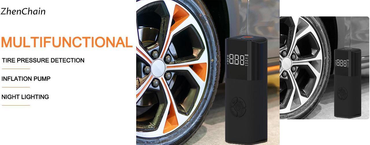 Alt view image 3 of 7 - 120 PSI Tire Inflator Portable Air Compressor Bicycle Pump With Digital Pressure Gauge LED Light Mini Rechargeable Tire Pump Electric Air Pump For Car Bike Motorcycle Balls