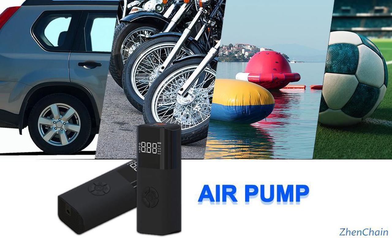 Alt view image 7 of 7 - 120 PSI Tire Inflator Portable Air Compressor Bicycle Pump With Digital Pressure Gauge LED Light Mini Rechargeable Tire Pump Electric Air Pump For Car Bike Motorcycle Balls