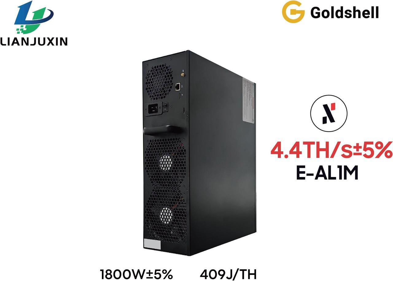 New Gold-shell E-AL1M 4.4TH/s 1800W Blake3 Algorithm ALPH Mining Machine Good For Home Use ALPH Miner Alephium Miner With PSU