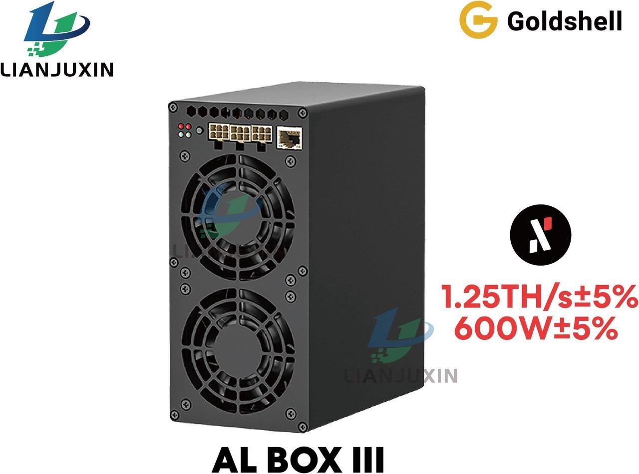 Goldshell AL BOX III  1.25Th/s 600W ALPH Miner Alephium WIFI Miner AL BOX 3 with PSU Compact and Quiet emote APP Control ASIC Miner