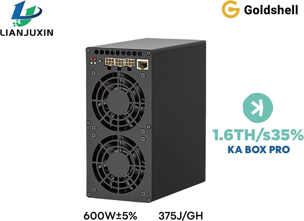 Goldshell KA Box Pro Kaspa Miner 1.6TH/s 600W  Compact Home Mining Solution (No PSU Included)