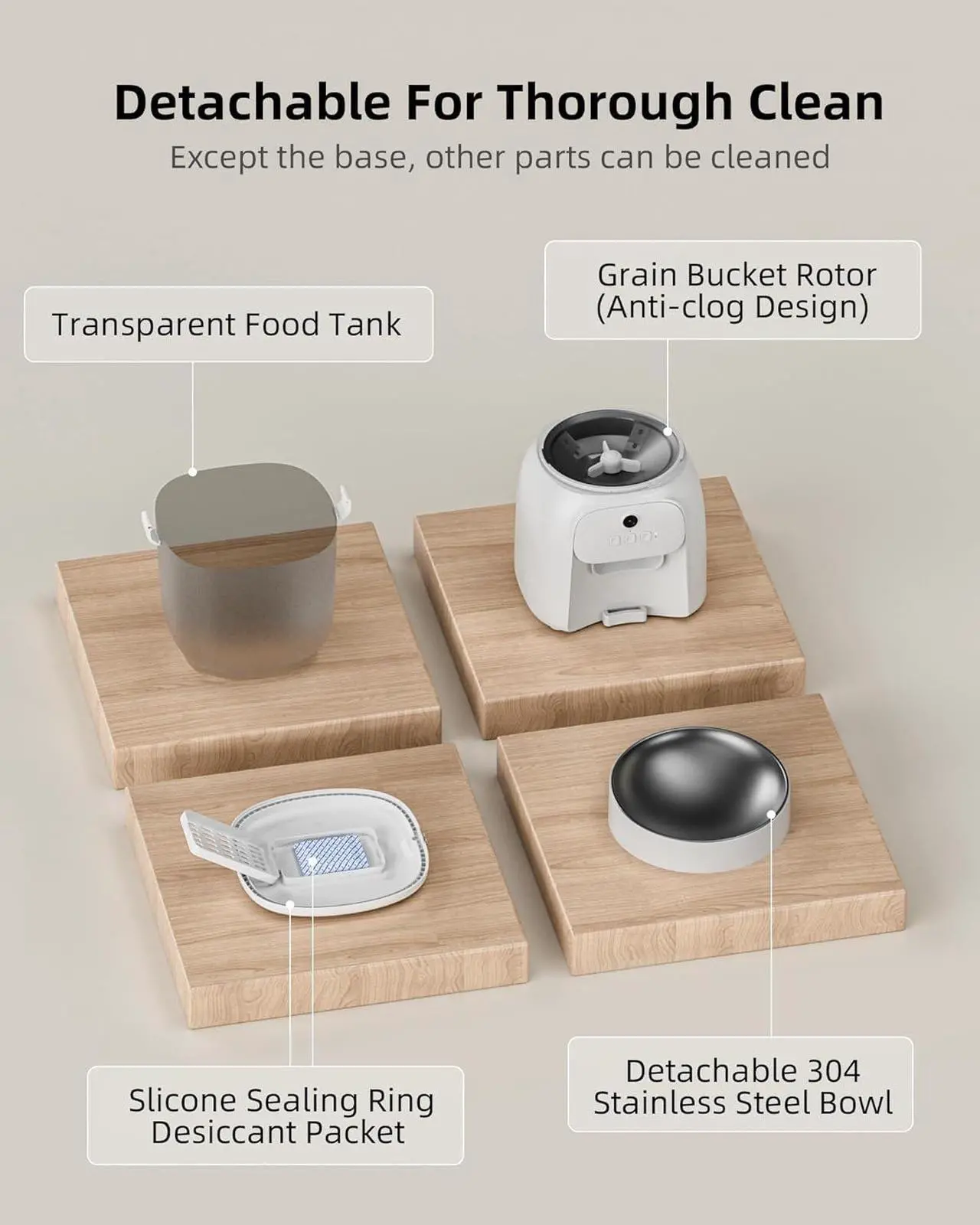 Alt view image 4 of 7 - Automatic Cat Feeder with Camera, 1080P HD Video Cat Food Dispenser with Stainless Steel Bowls WiFi Automatic Pet Feeder with 2 Way Audio,Smart App Control