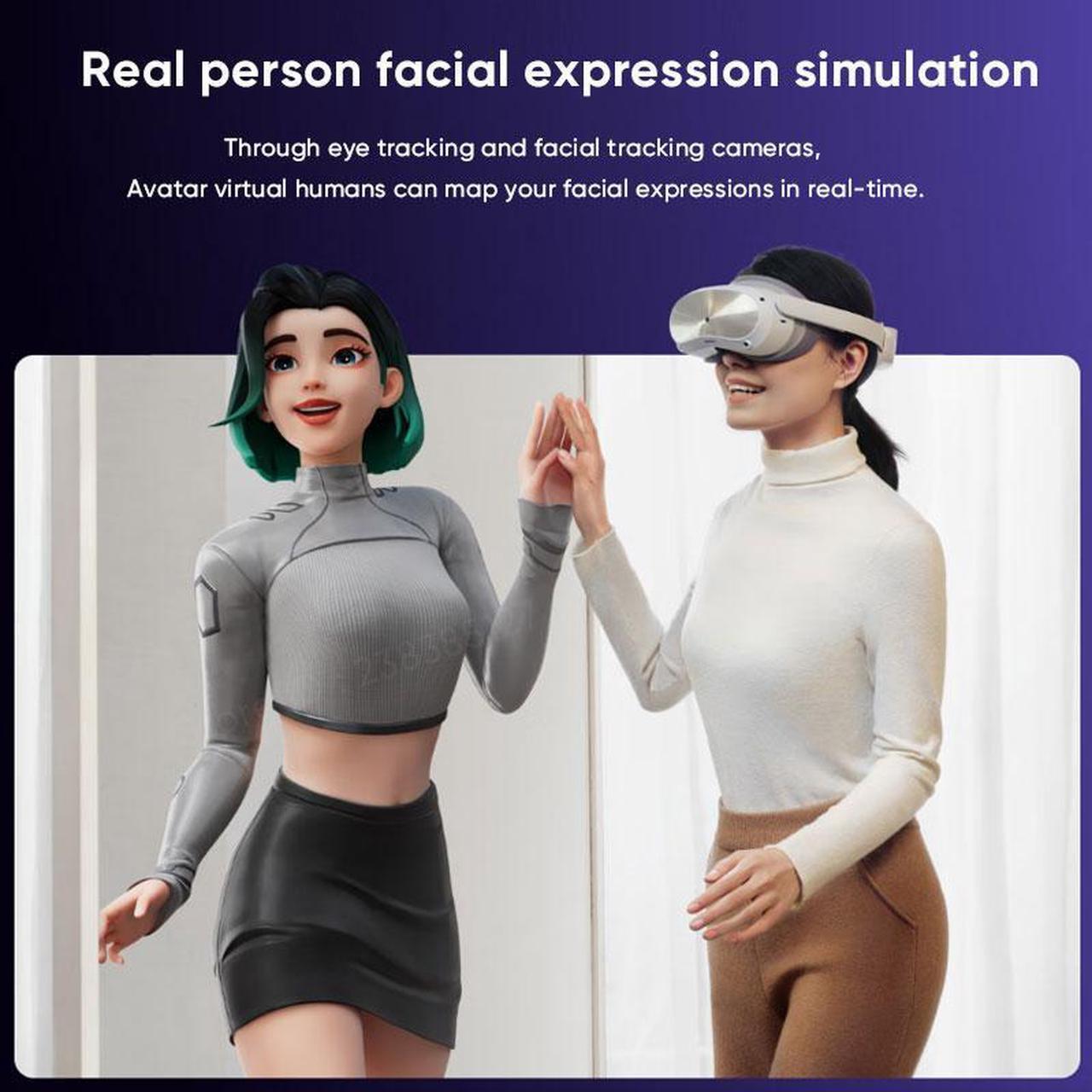 Alt view image 6 of 6 - PICO 4 Pro VR Headset 8GB 512GB Chinese version Support Eyes Tracking Facial Expression Capture 6Dof All-in-one Pico4 Pro VR Headset For SteamVR