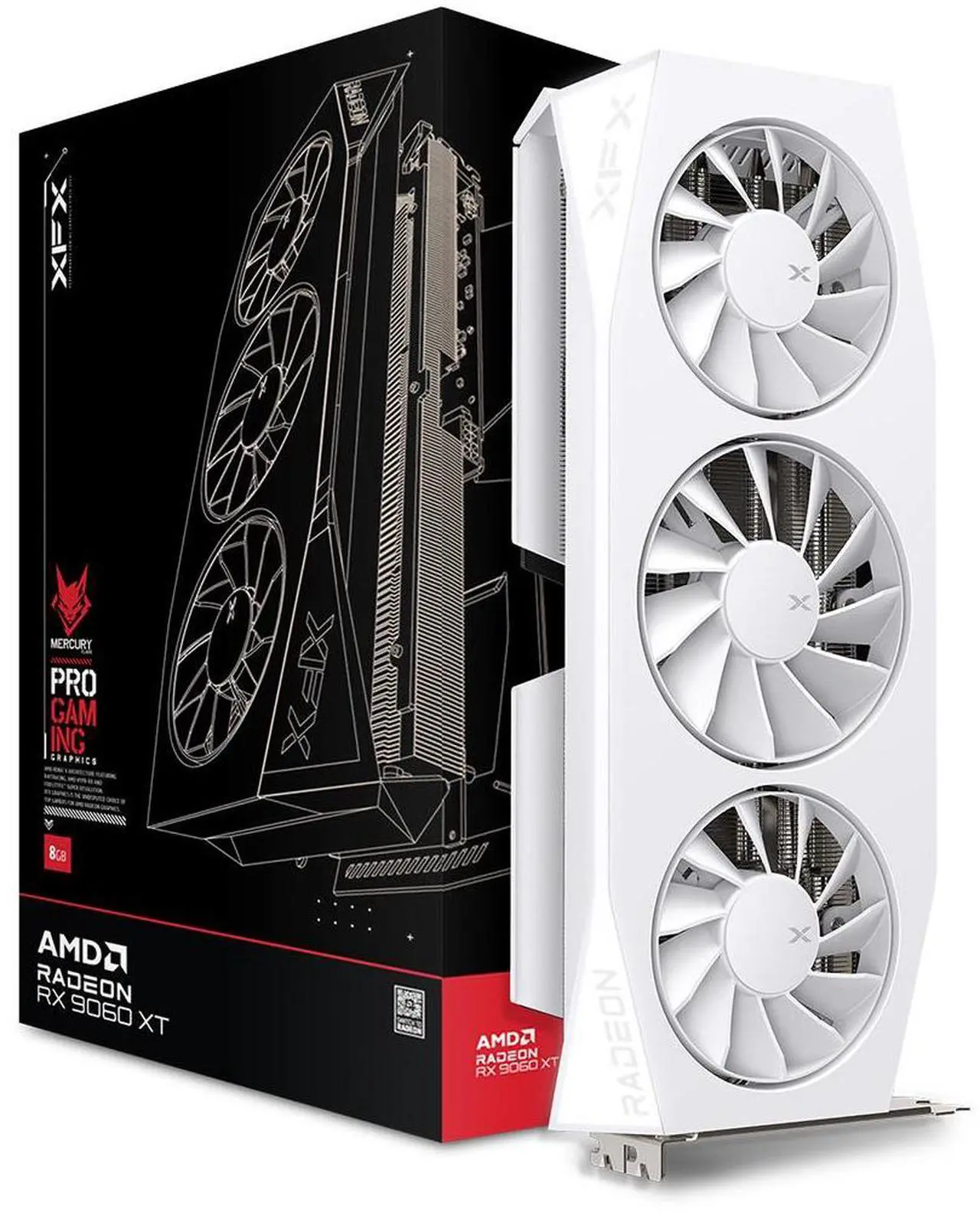 Alt view image 5 of 5 - XFX Mercury AMD Radeon RX 9060 XT OC 16GB GPU - White