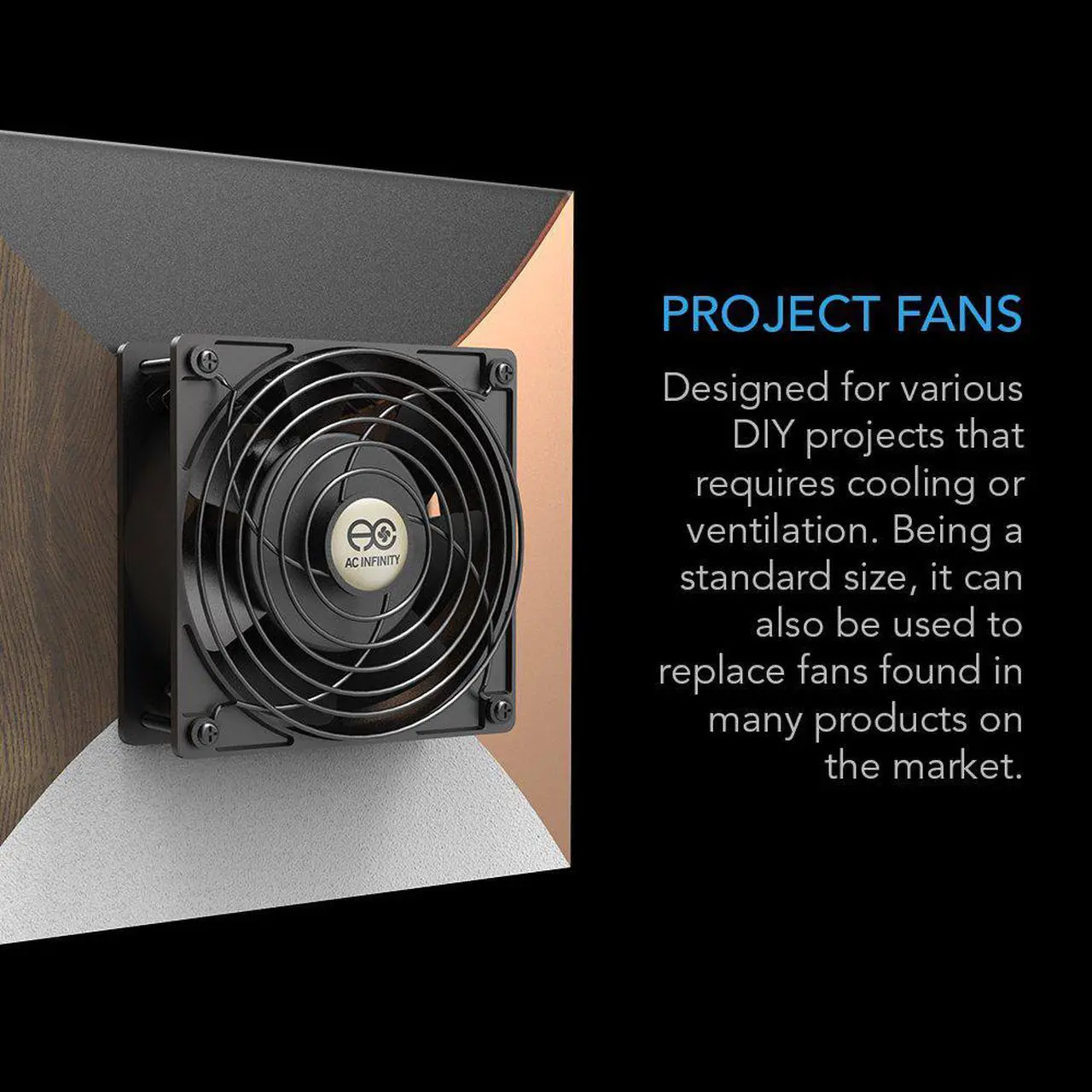Alt view image 2 of 6 - AC Infinity AXIAL 2589, Muffin Fan 10", 120V AC Ø254mm x 89mm High Speed, for DIY Cooling Ventilation Exhaust Projects