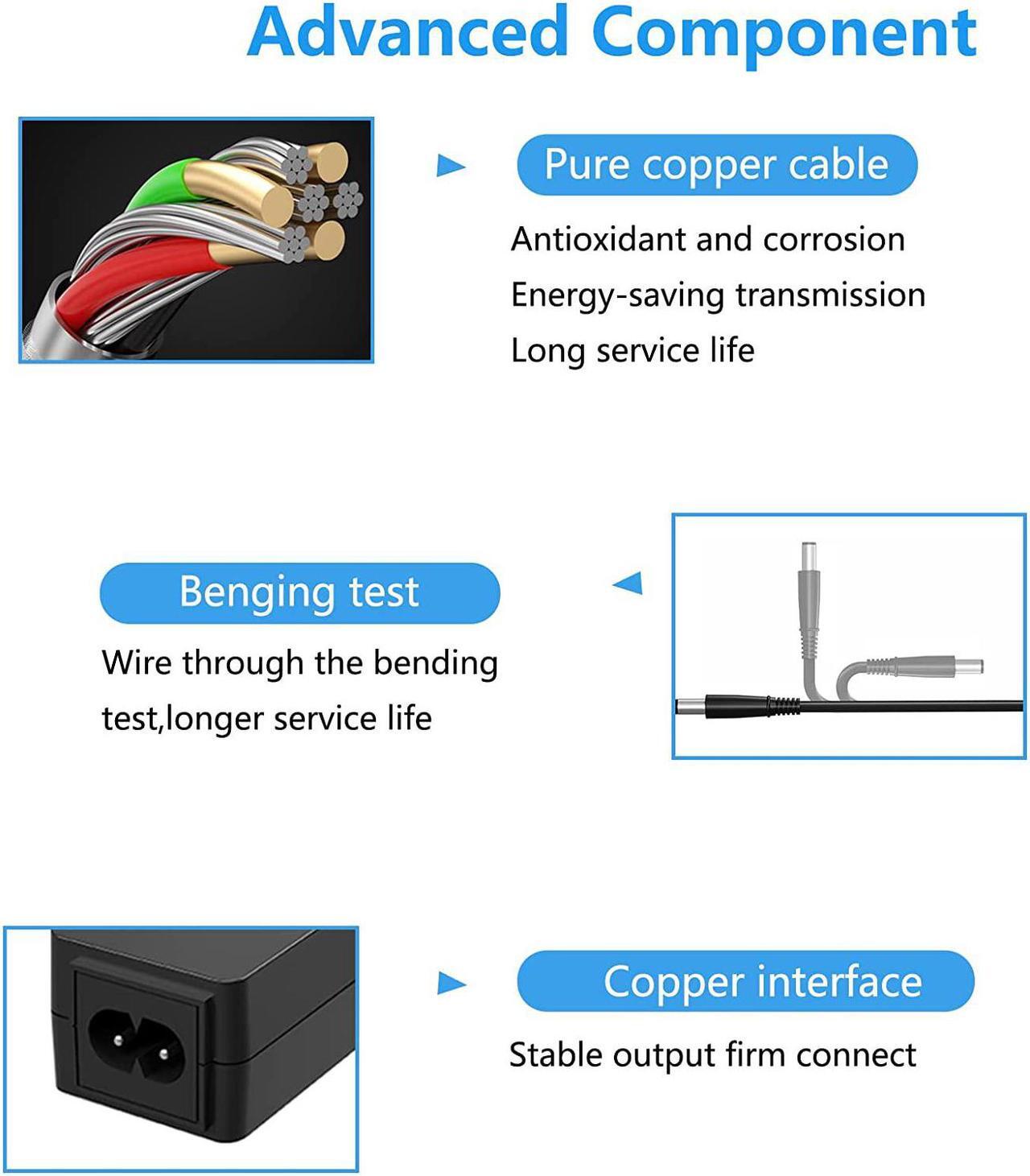 Alt view image 5 of 6 - For LG Monitor Power Cord 19V DC Power Supply for LG Electronics Monitor 32" 27" 24" 23" 22" 20" 19" LCD LED HD TV Monitor Widescreen Replacement LG Monitor Power Adapter Cord