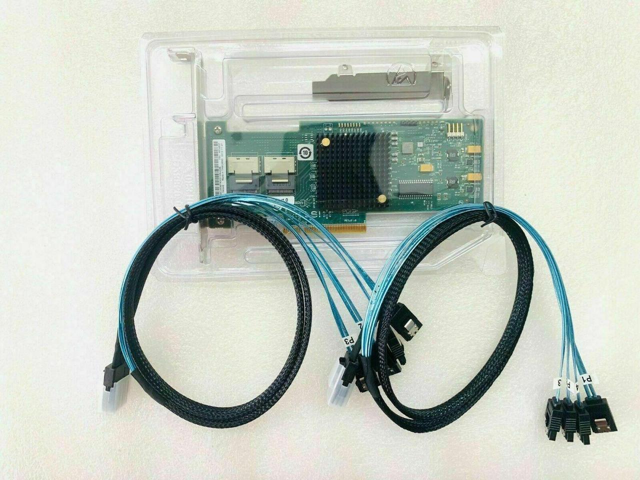 LSI 6Gbps SAS HBA 9220-8i P20 IT Mode ZFS FreeNAS unRAID + 2* SATA Cable