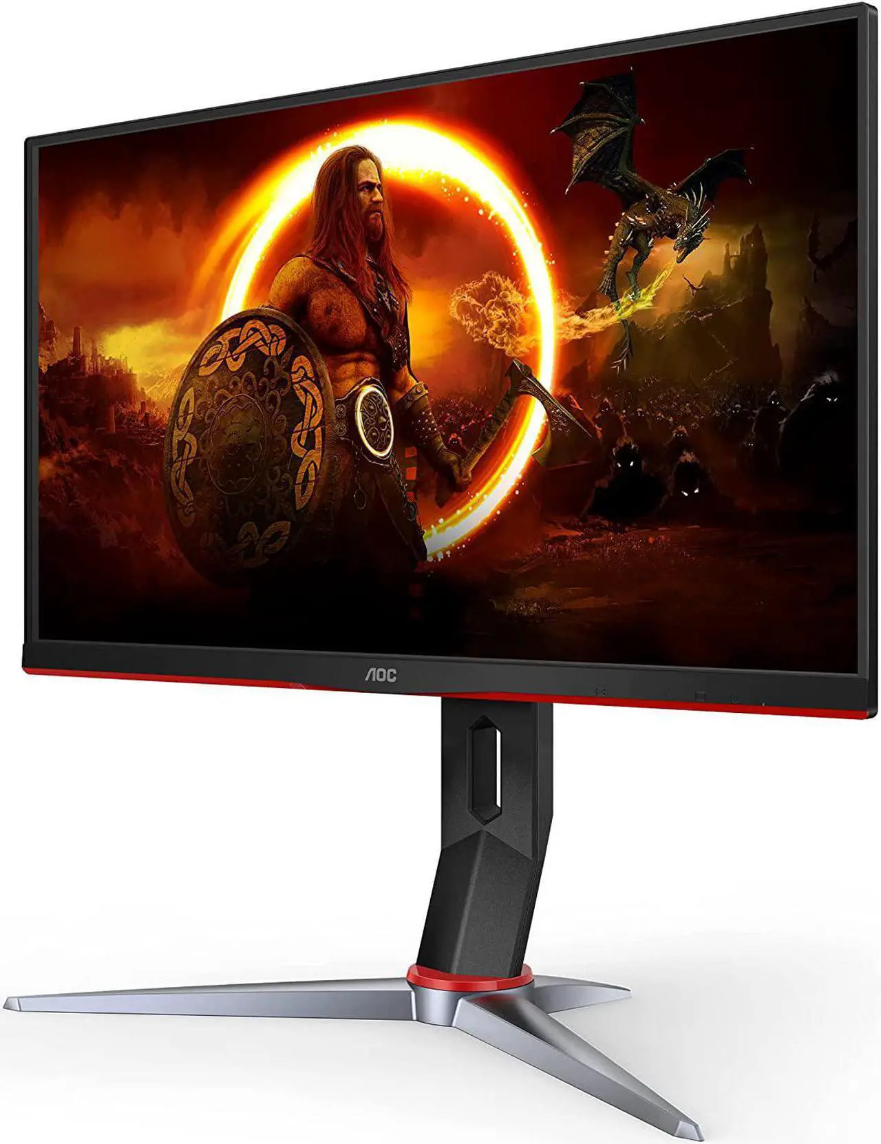 Alt view image 3 of 7 - AOC 24" Frameless Gaming IPS Monitor, FHD 1080P, 1ms 144Hz, Freesync, HDMI/DP/VGA, Height Adjustable, 3-Year Zero Dead Pixel Guarantee,Black/Red