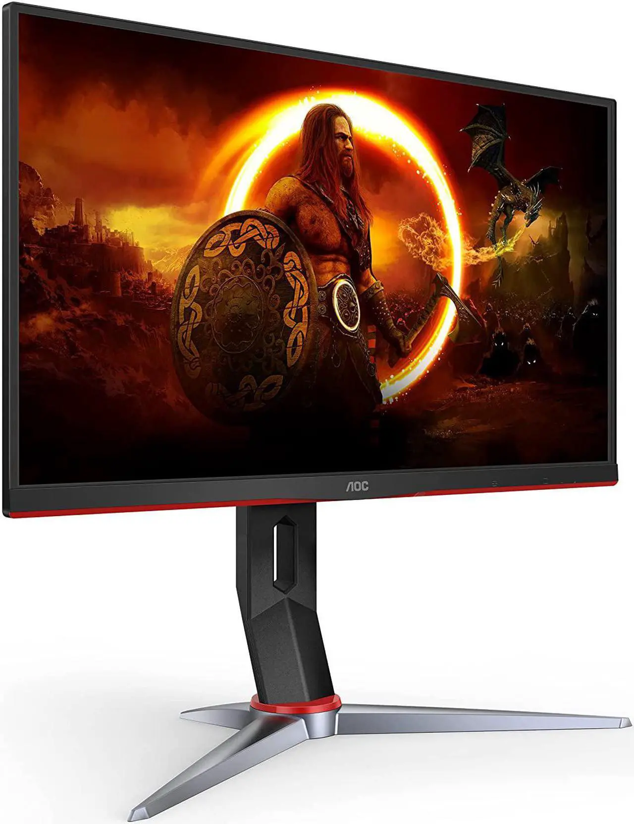 Alt view image 4 of 7 - AOC 24" Frameless Gaming IPS Monitor, FHD 1080P, 1ms 144Hz, Freesync, HDMI/DP/VGA, Height Adjustable, 3-Year Zero Dead Pixel Guarantee,Black/Red