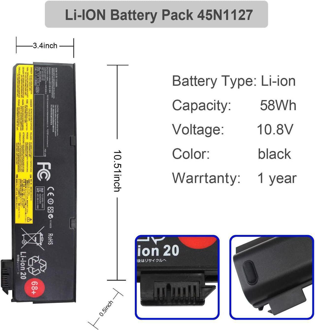 Alt view image 2 of 6 - 6Cell 58W 68+ 0C52862 Battery Compatible with Lenovo T440 T440s T450 T460 T460p T550 T560 W550s X250 X260 X270 45N1124 45N1125 45N1128 45N1127 X240
