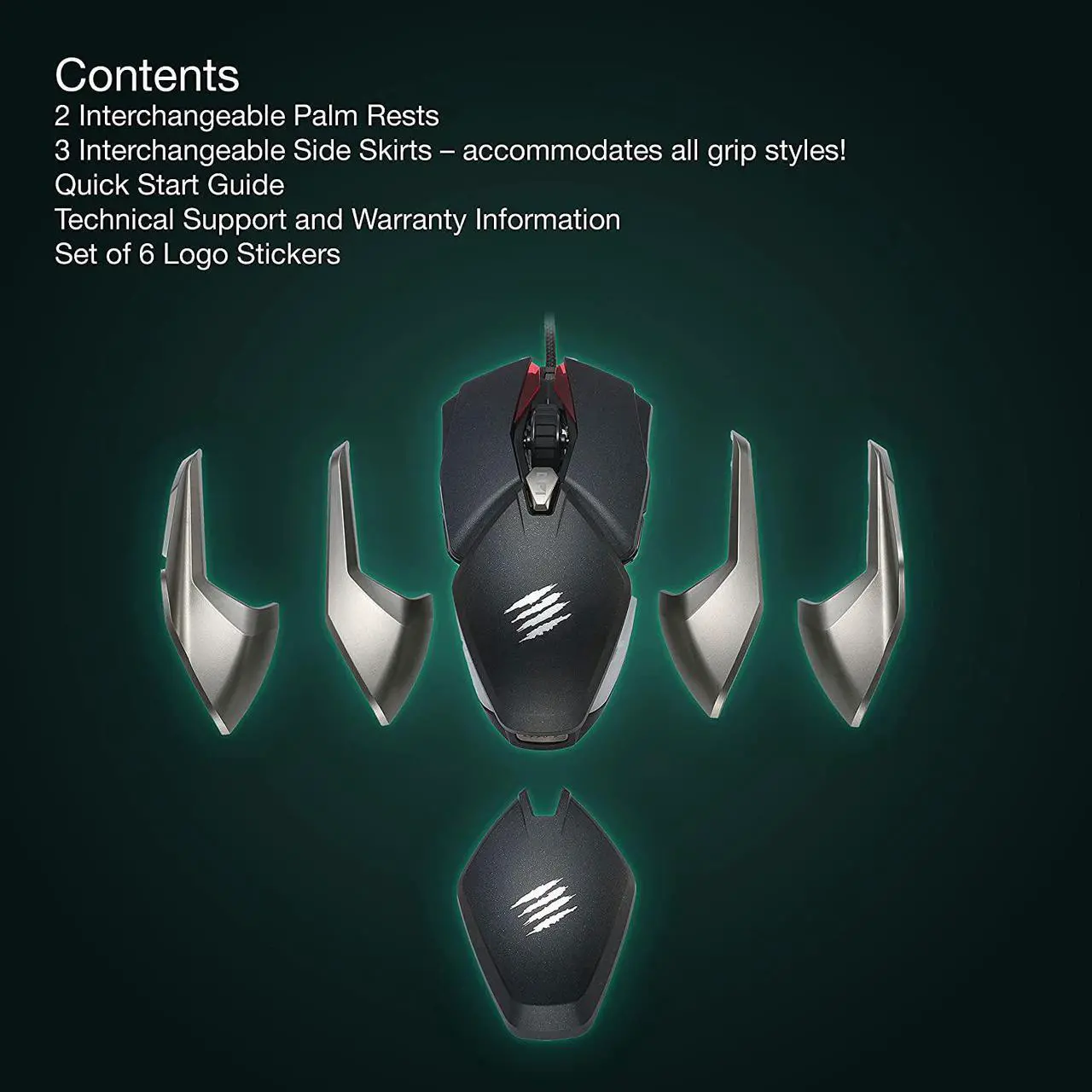Alt view image 3 of 7 - Mad Catz B.A.T. 6+ Performance Ambidextrous Wired Gaming Mouse