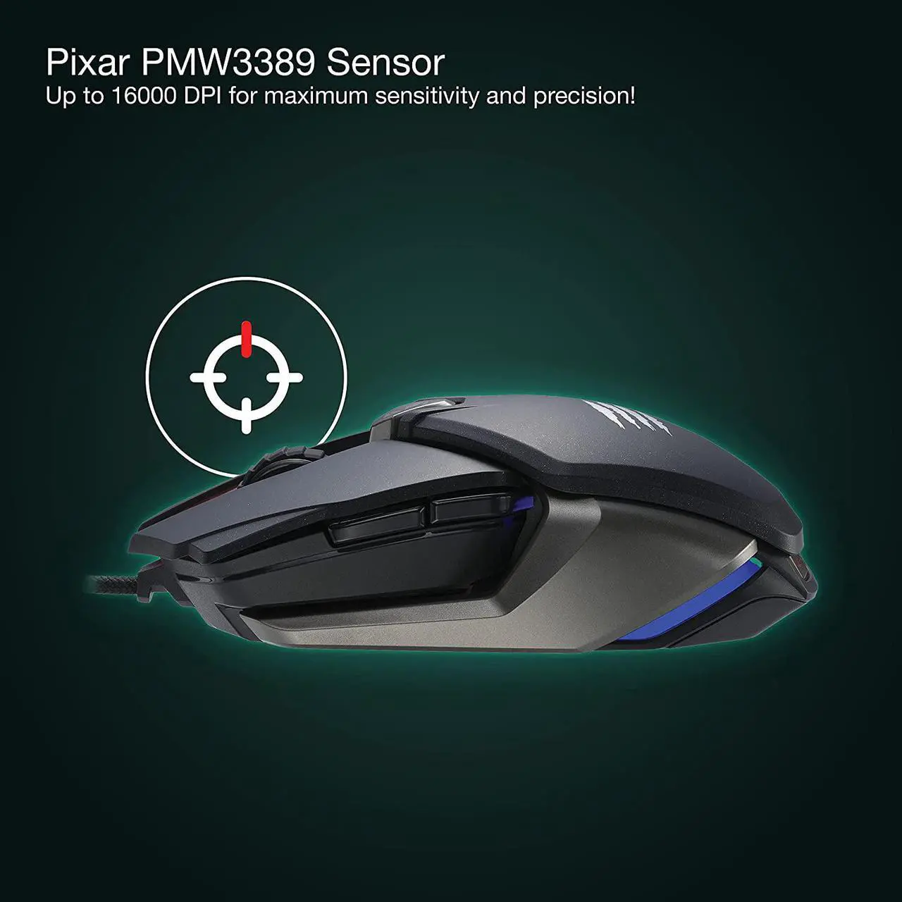 Alt view image 2 of 7 - Mad Catz B.A.T. 6+ Performance Ambidextrous Wired Gaming Mouse