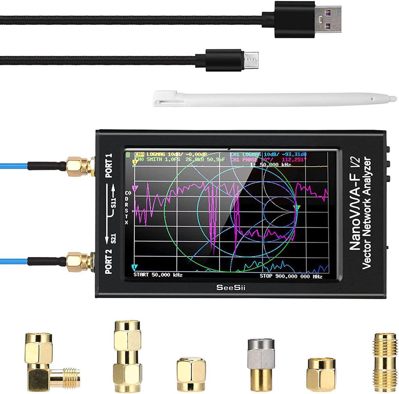 Main image of Upgraded NanoVNA-F V2 Vector Network Analyzer 50kHz-3000MHz HF VHF UHF VNA Antenna Analyzer 4.3 inch with 5000mAh,Measuring S-Parameter Voltage SWR, Phase, delay, Smith Chart