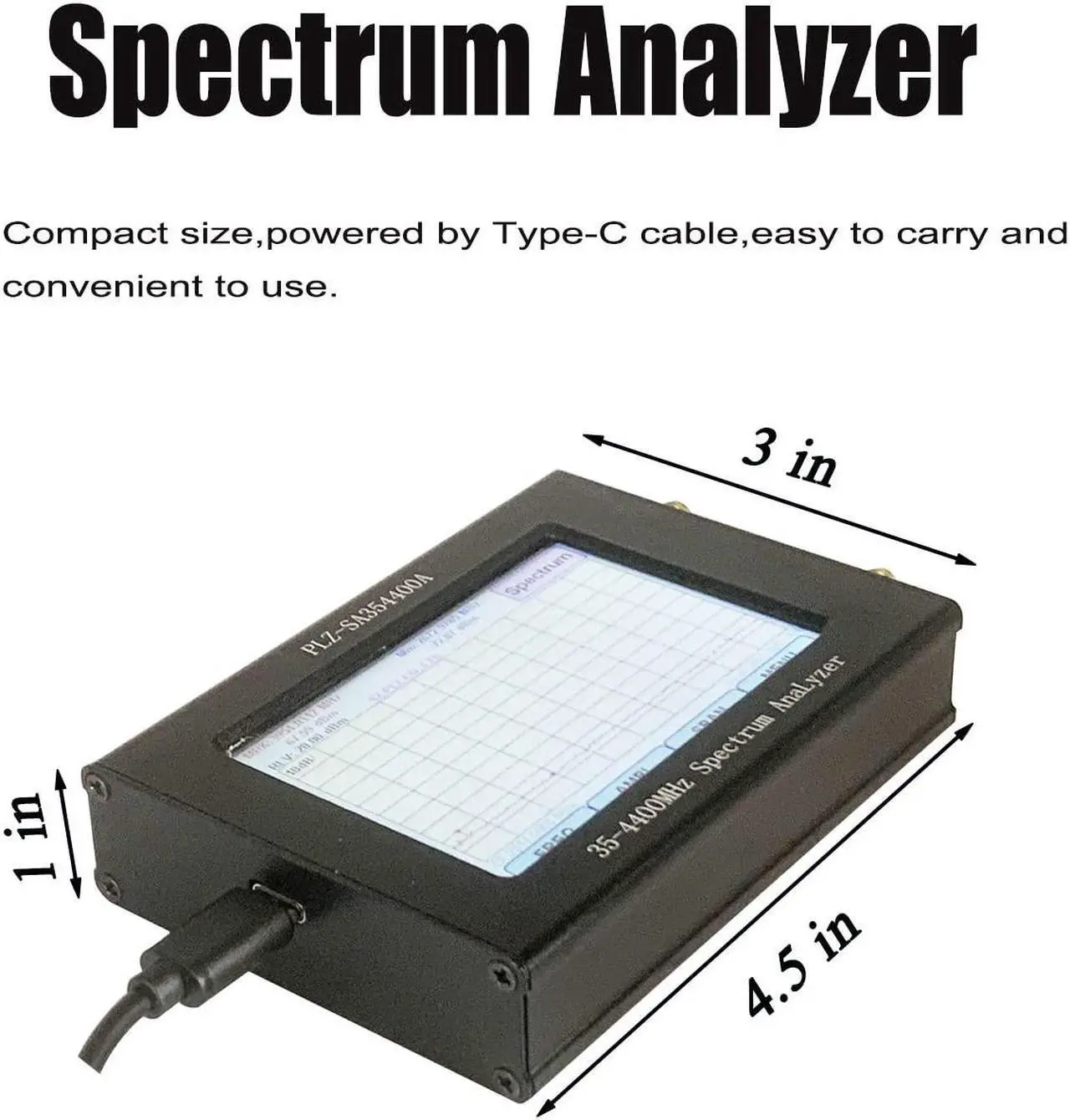 Alt view image 3 of 7 - 35-4400MHz Portable Spectrum Analyzer,3.5 ''TFT Handheld Frequency Analyzer Amplitude Bandwidth Frequency Signal Generator,Tracking Generator Steps Sweep Signal Generator (PLZ-SA354400A 3.5inch LCD)