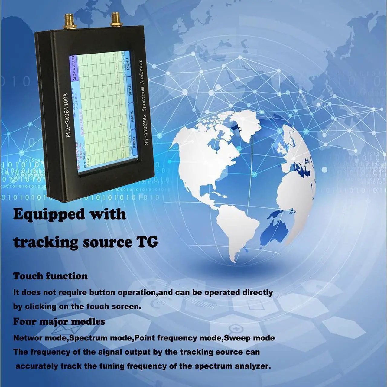 Alt view image 7 of 7 - 35-4400MHz Portable Spectrum Analyzer,3.5 ''TFT Handheld Frequency Analyzer Amplitude Bandwidth Frequency Signal Generator,Tracking Generator Steps Sweep Signal Generator (PLZ-SA354400A 3.5inch LCD)