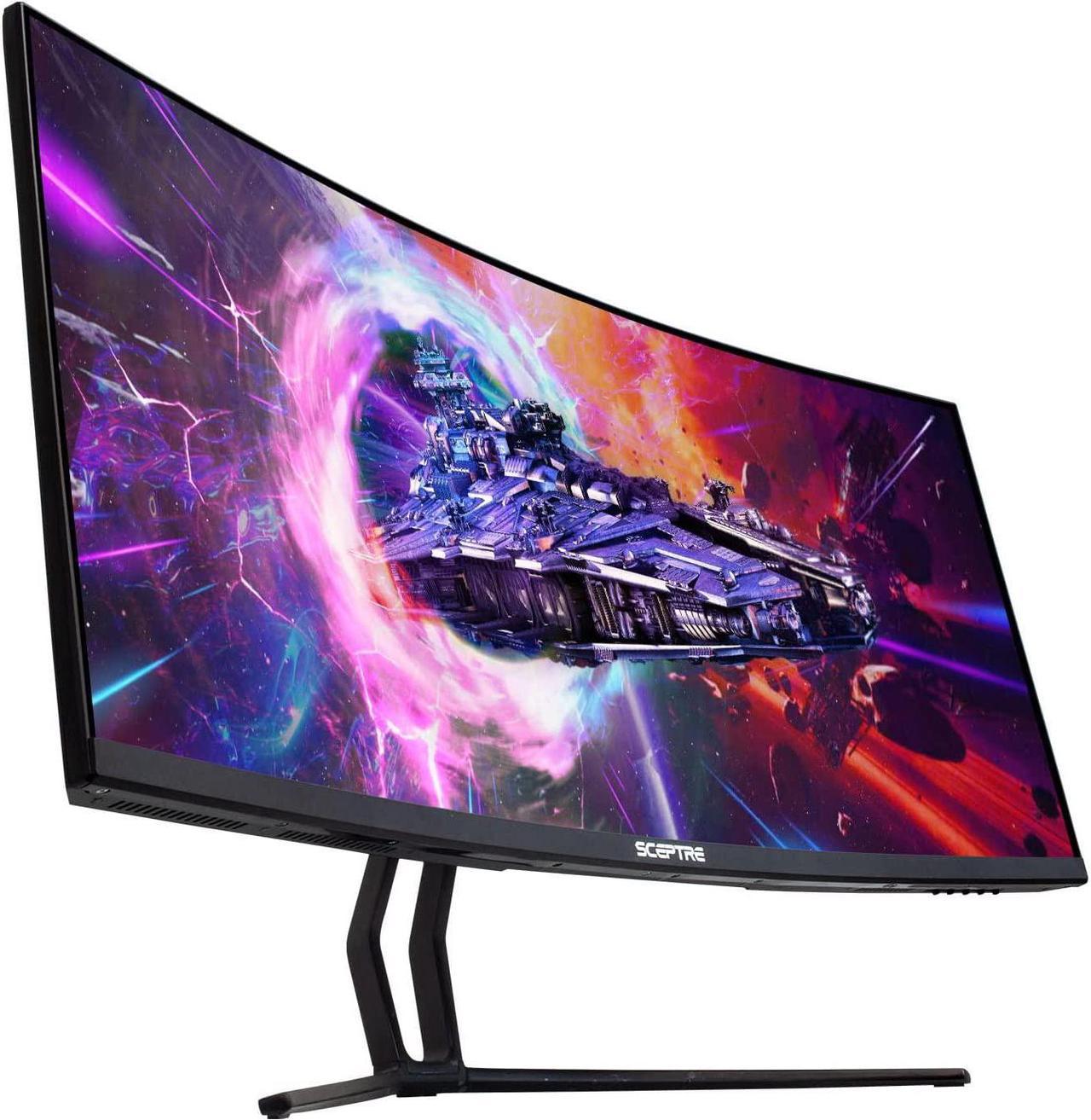 Alt view image 2 of 6 - Sceptre 35 Inch Curved UltraWide 21: 9 LED Creative Monitor QHD 3440x1440 Frameless AMD Freesync HDMI DisplayPort Up to 100Hz, Machine Black 2020