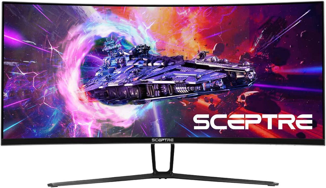 Alt view image 3 of 6 - Sceptre 35 Inch Curved UltraWide 21: 9 LED Creative Monitor QHD 3440x1440 Frameless AMD Freesync HDMI DisplayPort Up to 100Hz, Machine Black 2020