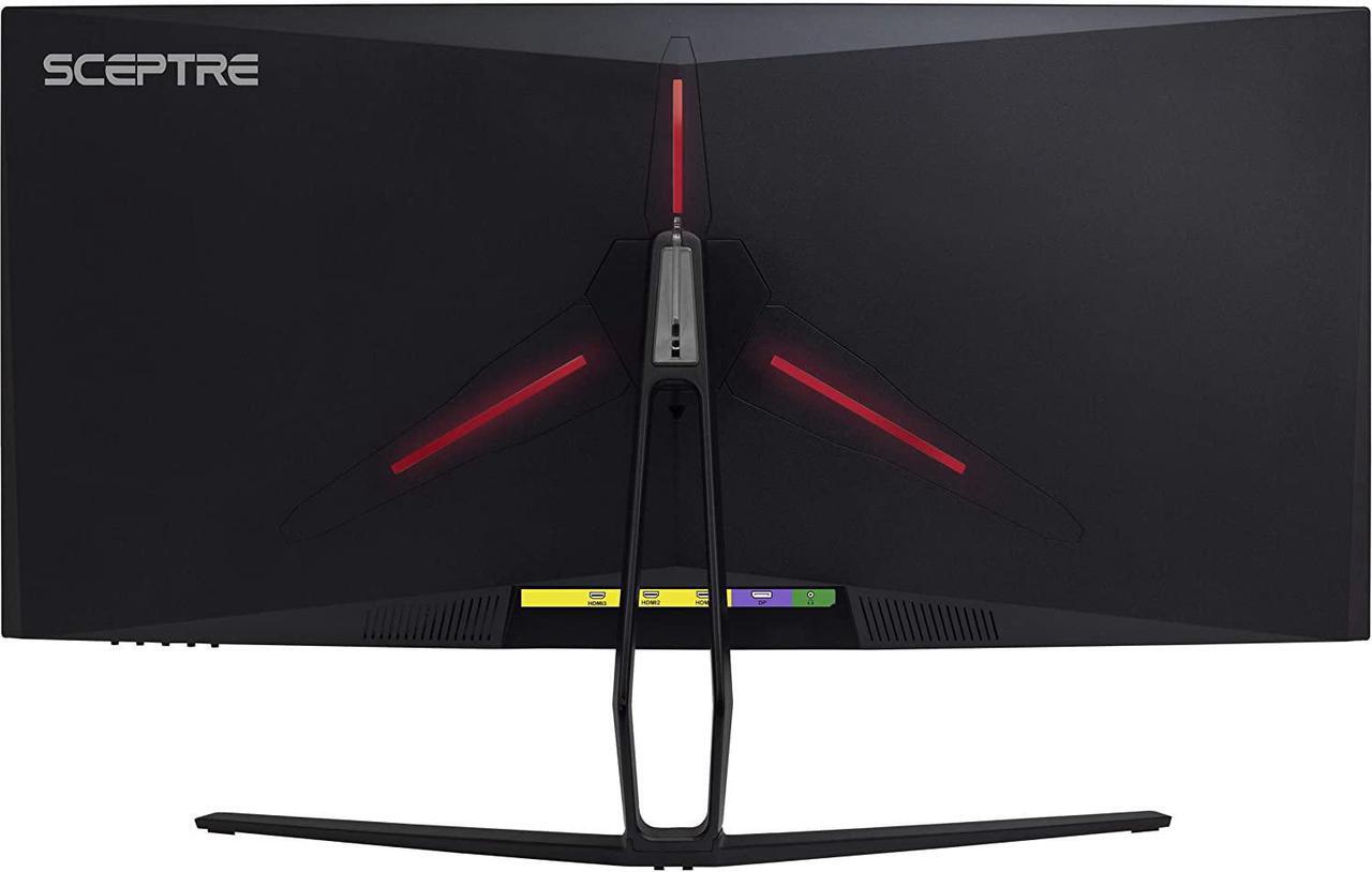 Alt view image 5 of 6 - Sceptre 35 Inch Curved UltraWide 21: 9 LED Creative Monitor QHD 3440x1440 Frameless AMD Freesync HDMI DisplayPort Up to 100Hz, Machine Black 2020