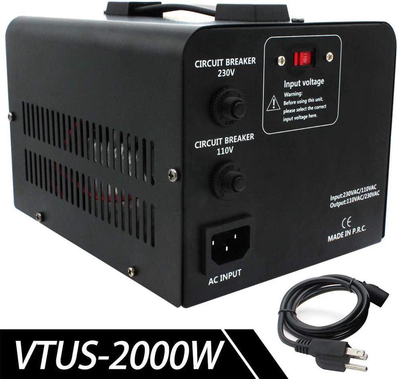 Alt view image 2 of 7 - Yinleader 2000W Voltage Converter Transformer(220V to 110V, 110V to 220V) 2000 Watt Step Up/Down Converter 110/120 Volt - 220/240 Volt