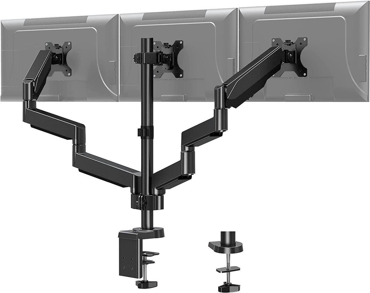 Main image of MOUNT PRO Triple Monitor Desk Mount - Articulating Gas Spring Monitor Arm, Removable VESA Mount Desk Stand with Clamp and Grommet Base - Fits 13 to 27 Inch LCD Computer Monitors, VESA 75x75, 100x100