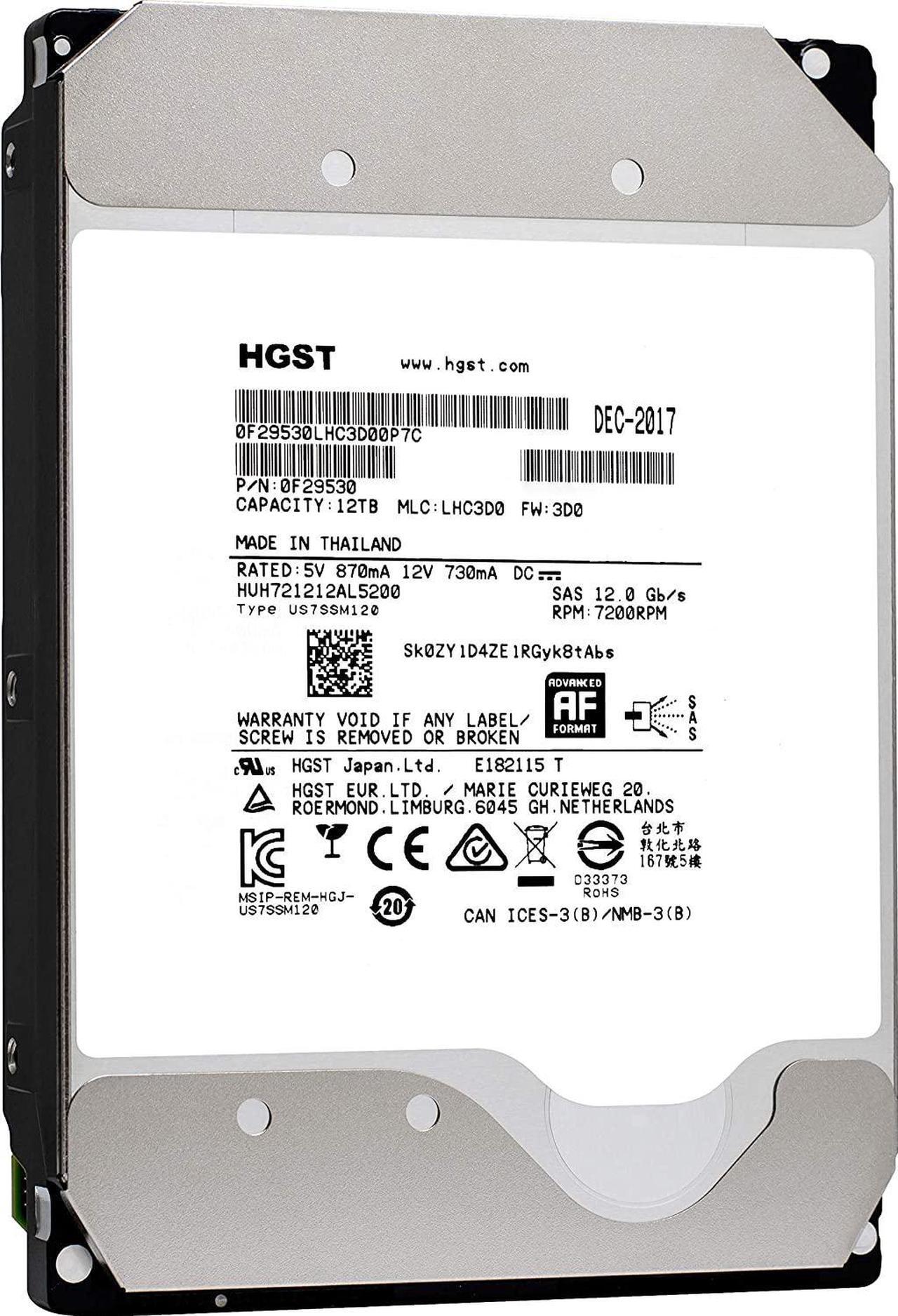 Main image of HGST Ultrastar DC HC520 HDD 12TB 7200 RPM SAS 12Gb/s Interface 3.5-Inch 512e ISE Helium Data Center Enterprise Internal Servers Hard Disk Drive
