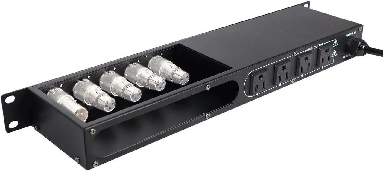 Alt view image 3 of 3 - ProX X-PC4XLR-USB 1U 15Amp Circuit 4CH Switch Panel W-2 USB and 5 Punched Space