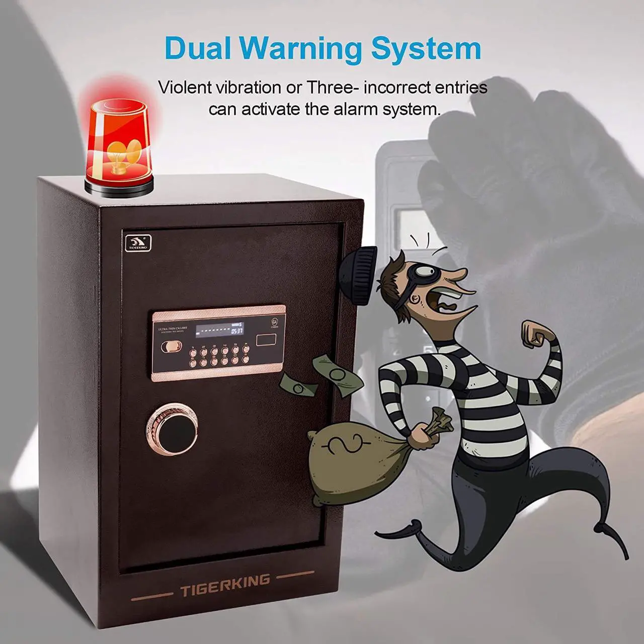 Alt view image 7 of 7 - Burglary Digital Security Safe Box for Home Office Double Safety Key Lock and Password Safes 3.47 Cubic Feet