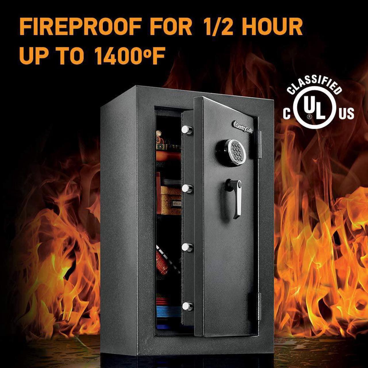 Alt view image 2 of 6 - SentrySafe Fireproof Waterproof Safe with Digital Keypad, 4.71 Cubic Feet , Black