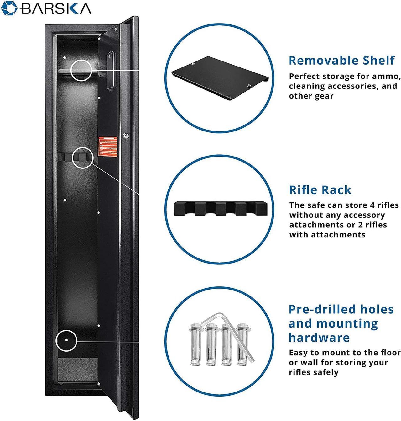 Alt view image 5 of 7 - Quick and Easy Access Biometric Rifles, Firearms and Long Guns Safe for Home, Removable Shelf, Optional Silent Mode, 1.83 Cubic Ft