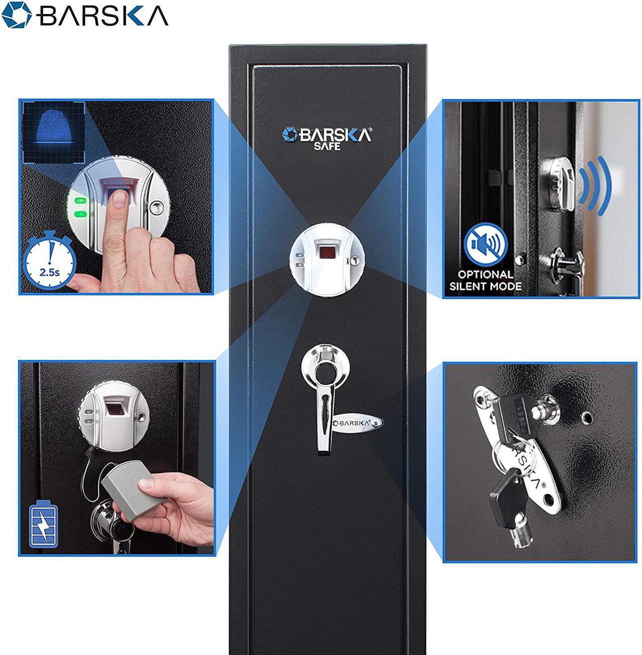 Alt view image 2 of 7 - Quick and Easy Access Biometric Rifles, Firearms and Long Guns Safe for Home, Removable Shelf, Optional Silent Mode, 1.83 Cubic Ft