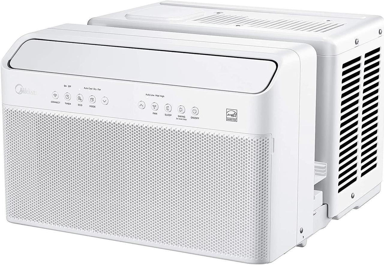 Main image of Midea 8,000 BTU U-Shaped Smart Inverter Window Air ConditionerCools Up to 350 Sq. Ft., Ultra Quiet With Open Window Flexibility, Works With Alexa/Google Assistant, 35% Energy Savings, Remote Control