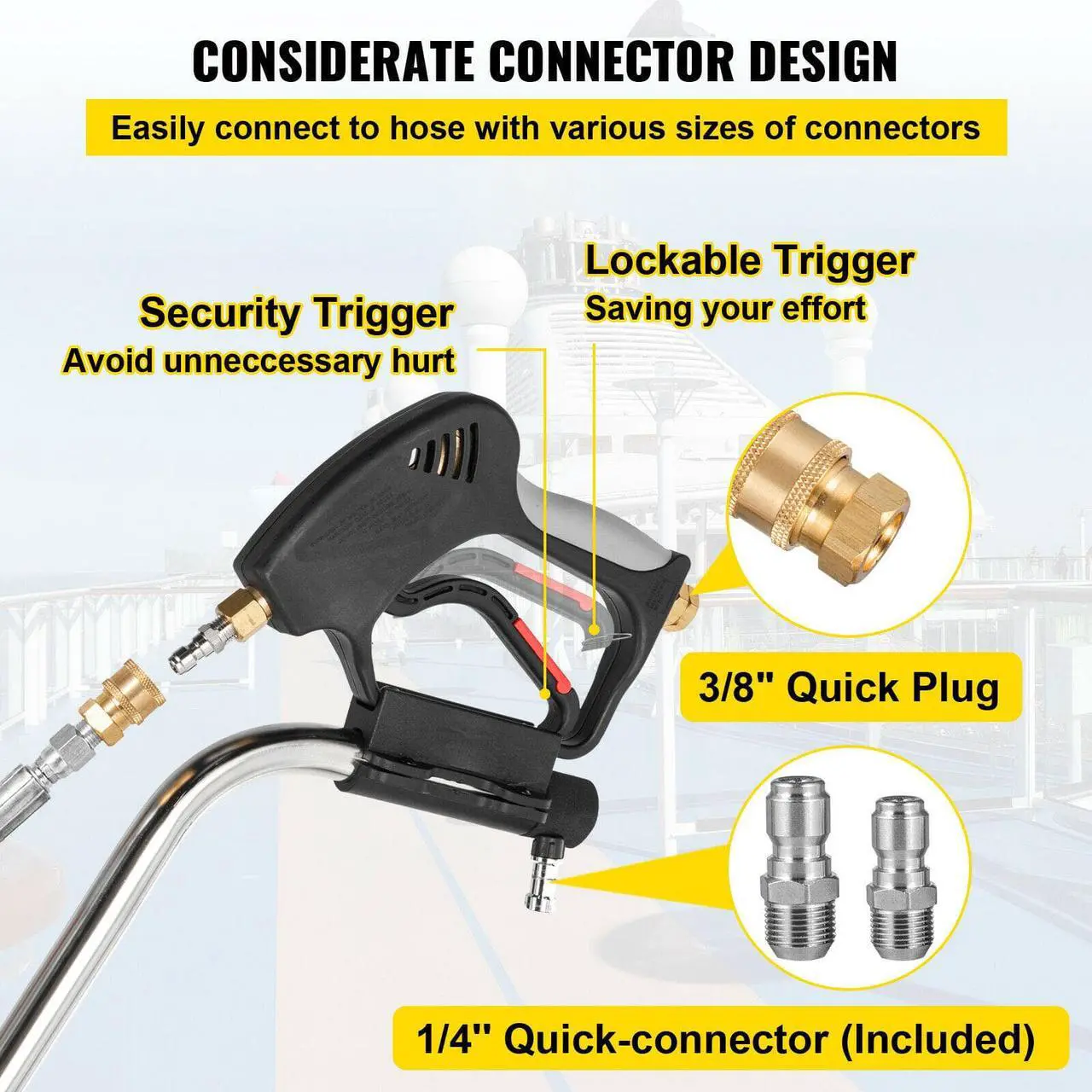 Alt view image 6 of 7 - Flat Surface Cleaner Pressure Surface Washer24''Max.4000PSI Dual Handle
