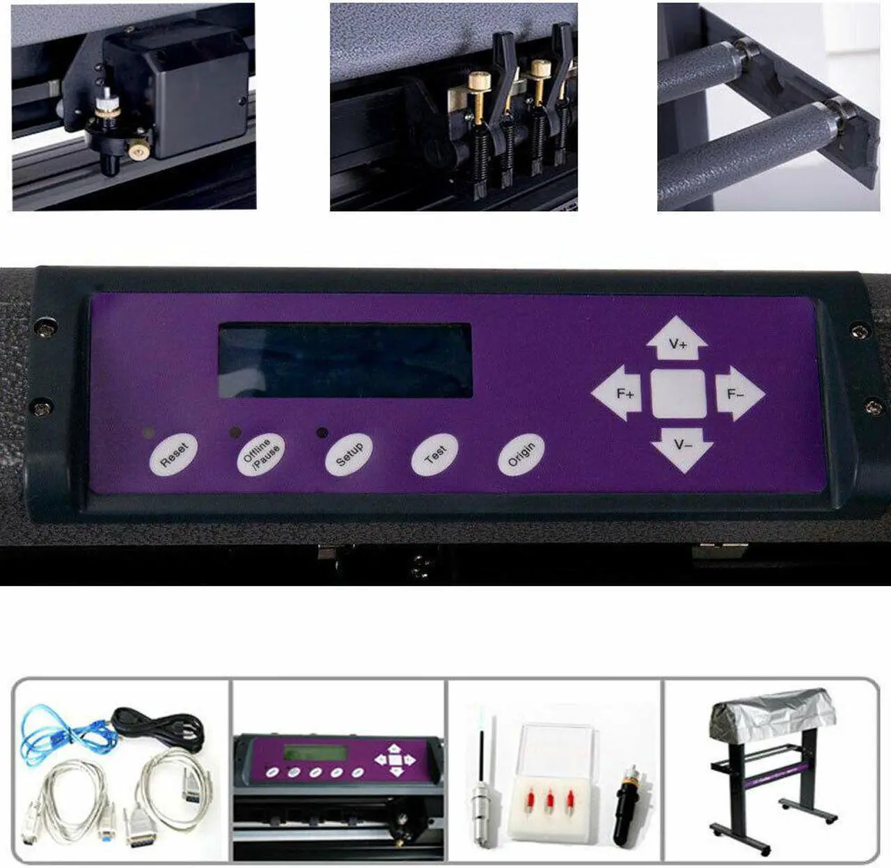 Alt view image 6 of 6 - 28" MH Vinyl Cutter Plotter with Stand and VinylMaster Cut v5 Software